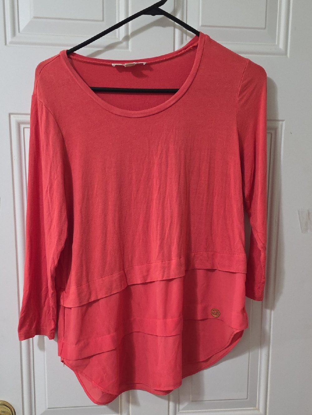 Michael Kors Women's Coral Layered Long-Sleeve Top